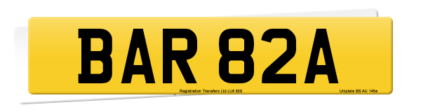 Registration number BAR 82A
